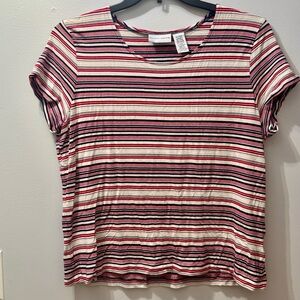 Jaclyn Smith Striped Women's Top - Red Black and Tan, Size XL